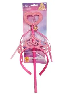 Aurora Ultimate Princess Wand & Tiara Accessory Bundle For Kids - Disney Sleeping Beauty