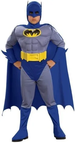 Batman Deluxe Muscle Chest Costume For Toddlers And Kids - Warner Bros Batman: Brave And Bold