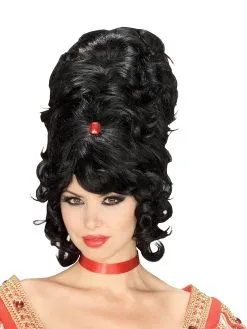 Beehive Black Wig For Adults
