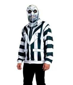 Beetlejuice Hoodie With Mask For Adults - Warner Bros Beetlejuice
