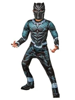 Black Panther Deluxe Costume For Kids - Marvel Black Panther