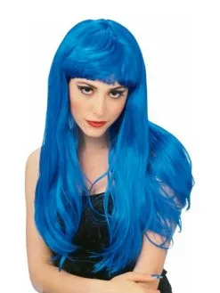Blue Glamour Wig For Adults