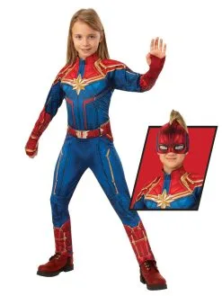 Captain Marvel Deluxe Costume For Kids - Marvel Captain Marvel