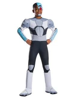Cyborg Deluxe Costume For Kids - Warner Bros Teen Titans