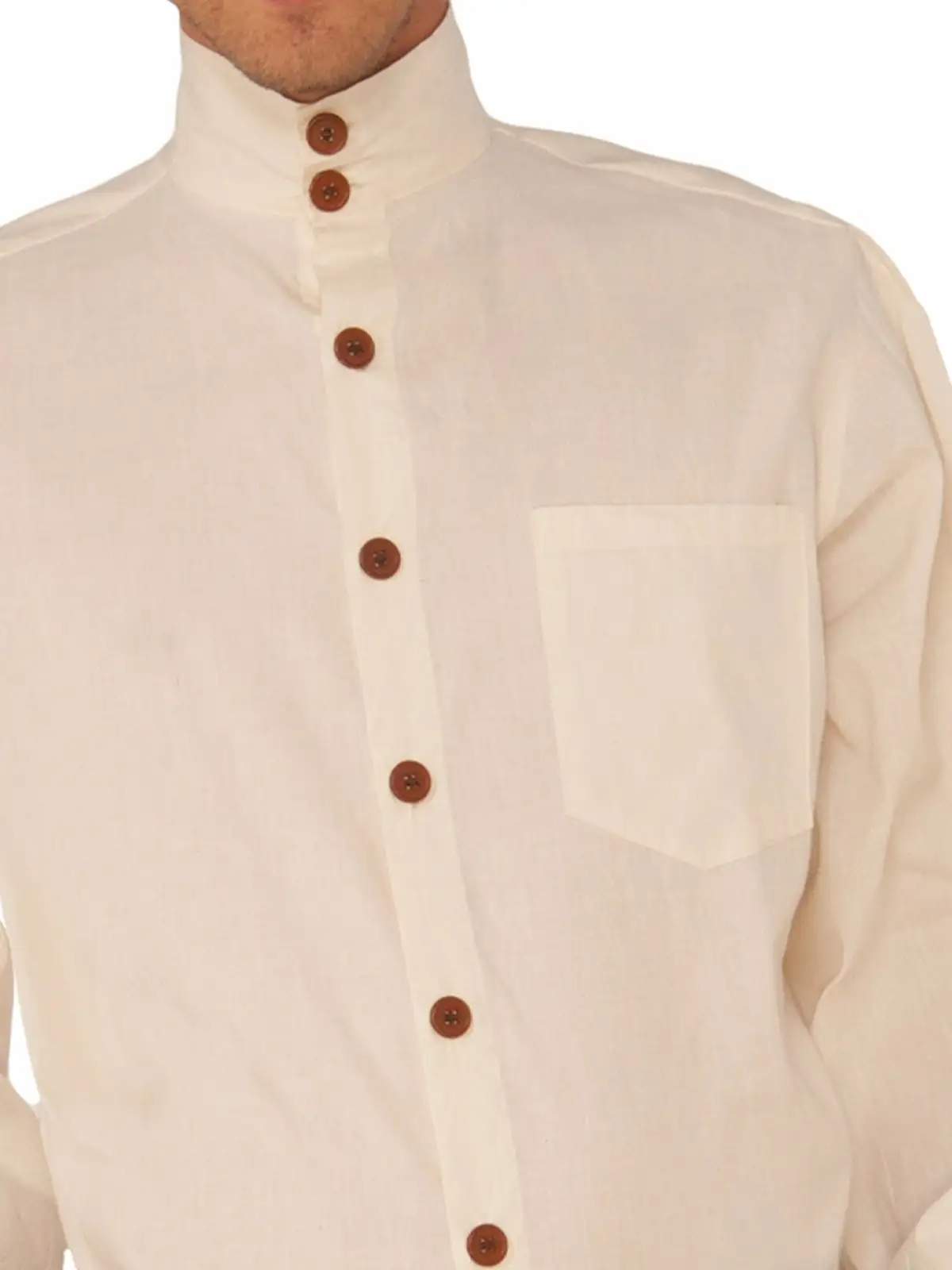 Steampunk Beige Men's Shirt For Adults - Image 2