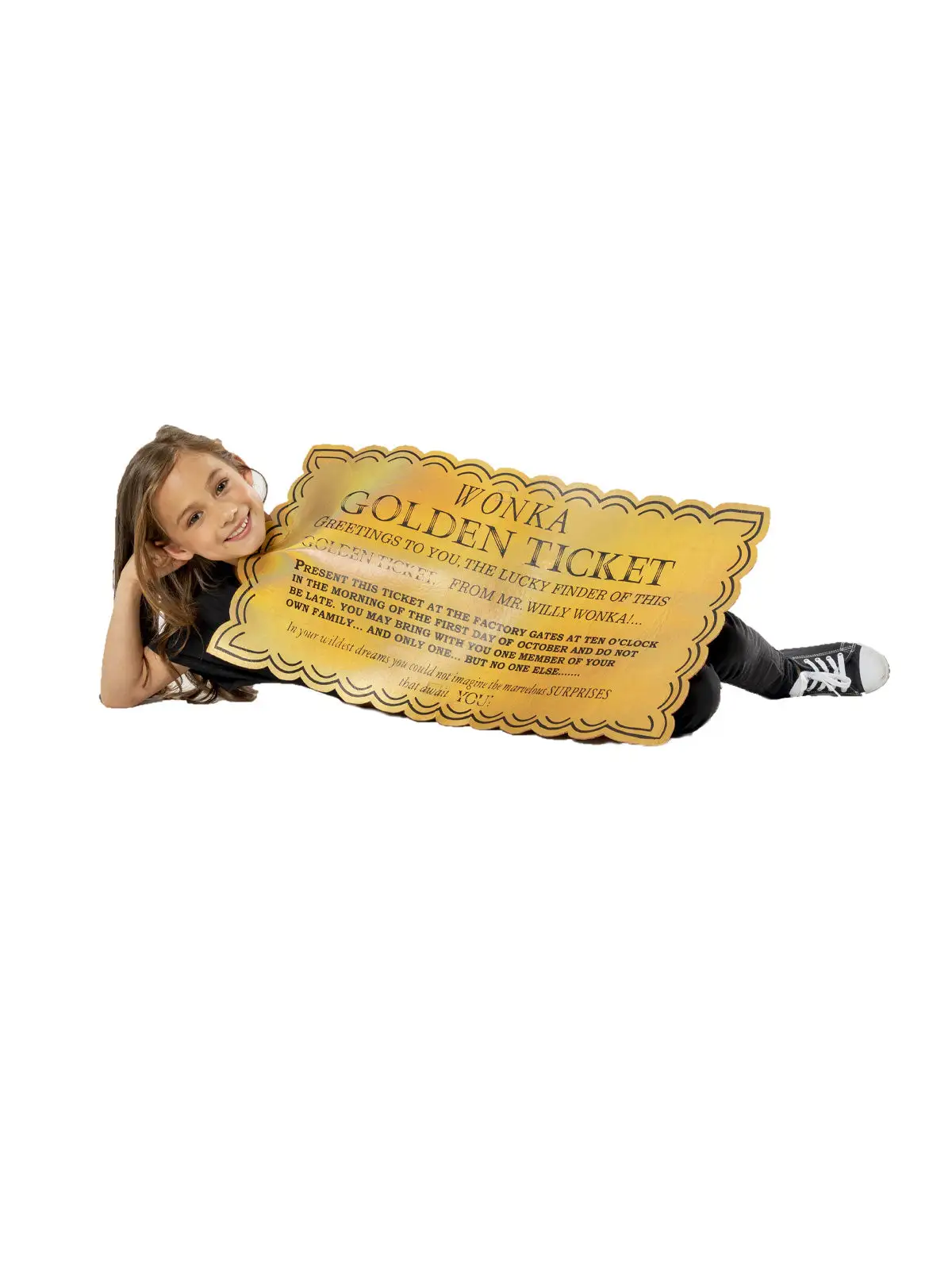Golden Ticket Tabard Costume For Kids - Warner Bros Charlie And The Chocolate Factory - Image 2