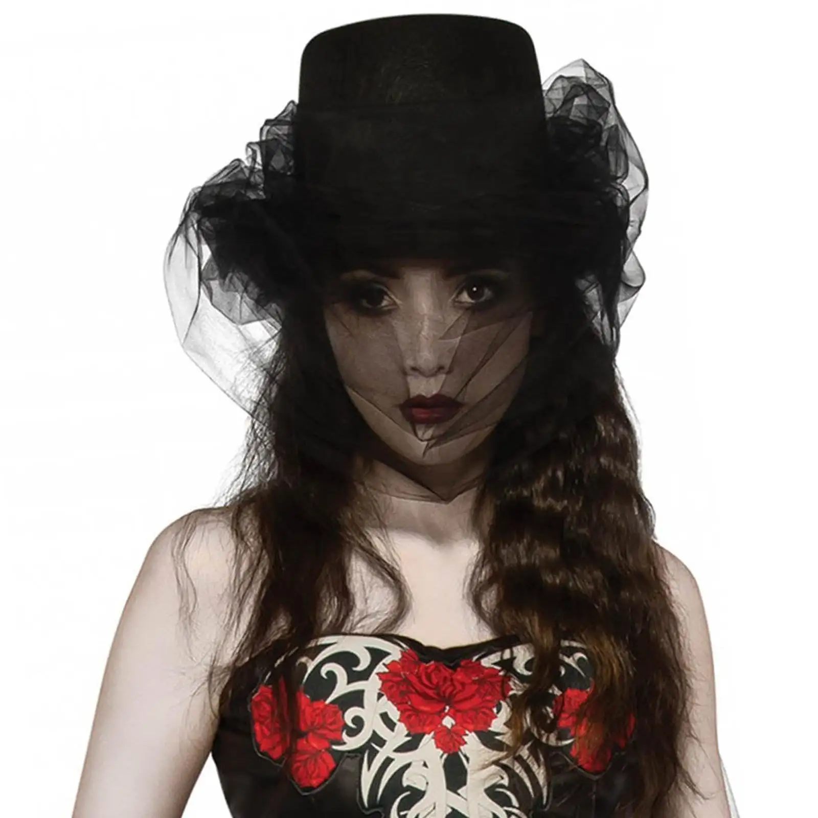 Heart Of Darkness Top Hat With Veil