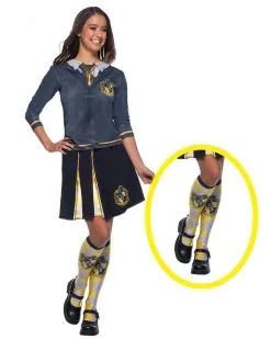 Hufflepuff Costume Socks For Teens & Adults - Warner Bros Harry Potter