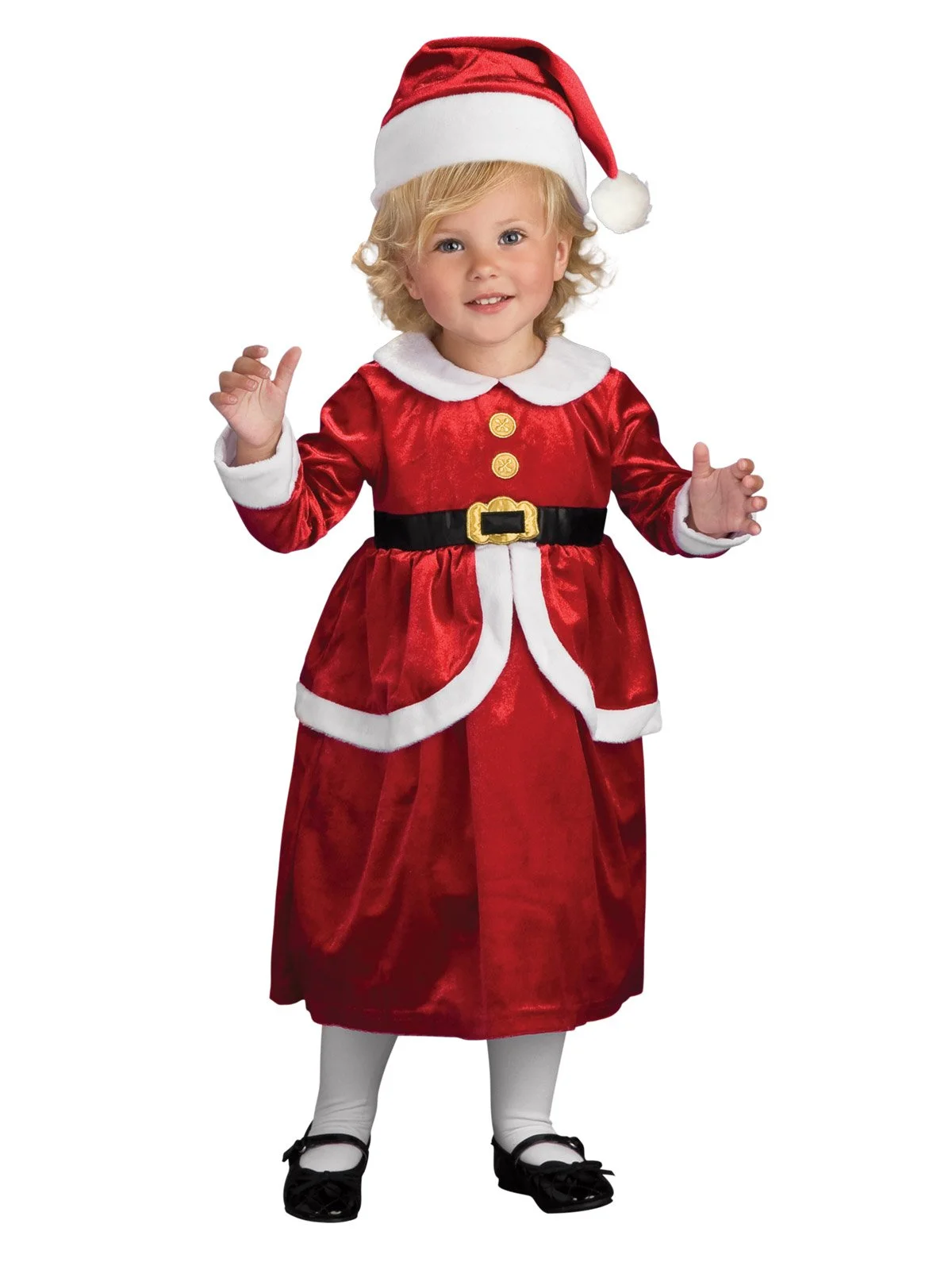 Lil' Mrs Claus Dress And Apron Set For Toddlers & Kids