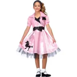 Pink Hop Diva Poodle Skirt Costume For Kids