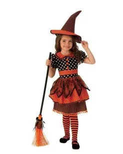 Polka Dot Witch Costume For Kids