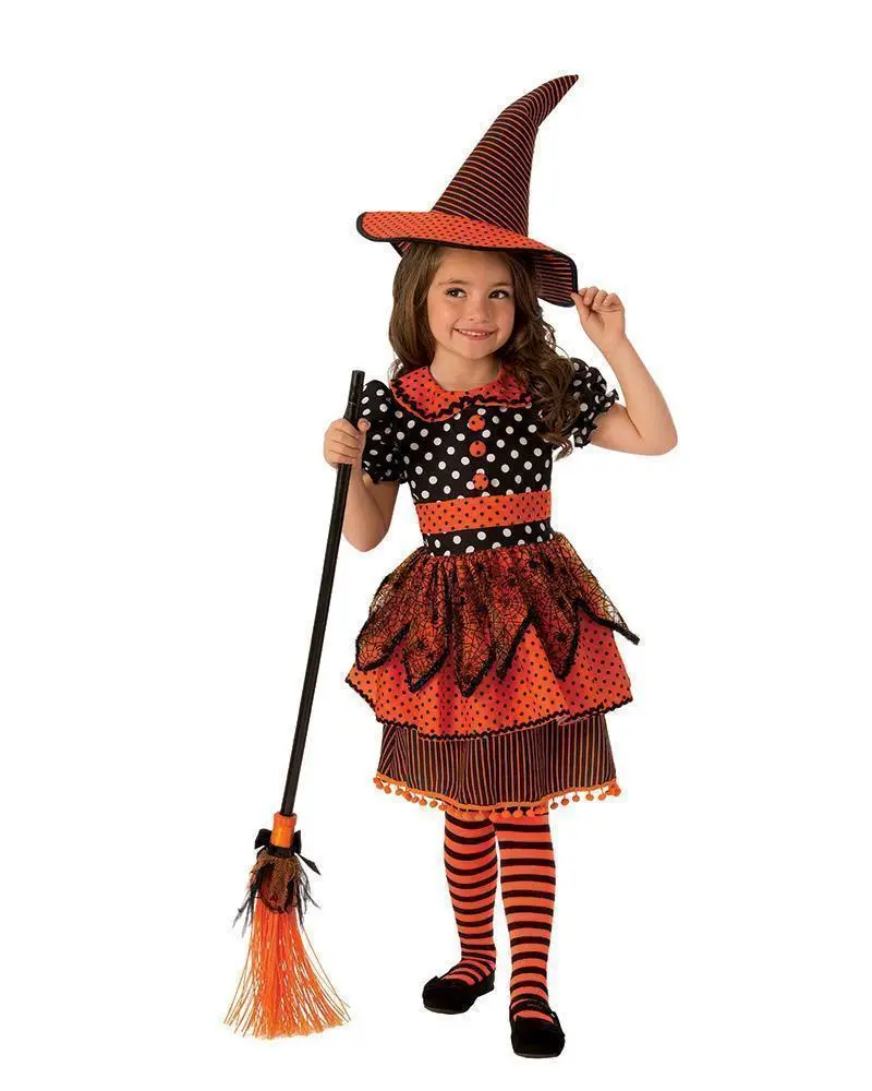 Polka Dot Witch Costume For Kids