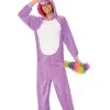 Purple Unicorn Hooded Onesie Costume For Adults