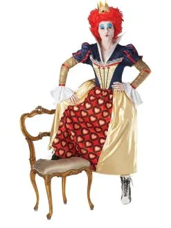 Queen Of Hearts Red Deluxe Costume For Adults - Disney Alice In Wonderland