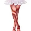 Red And White Striped Tights For Kids