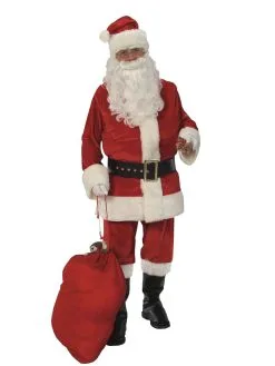 Santa Suit 8 Piece Velvet Deluxe Costume For Adults