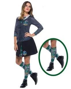 Slytherin Costume Socks For Teens & Adults - Warner Bros Harry Potter