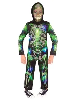 Spooky Glow In The Dark Skeleton Costume For Kids