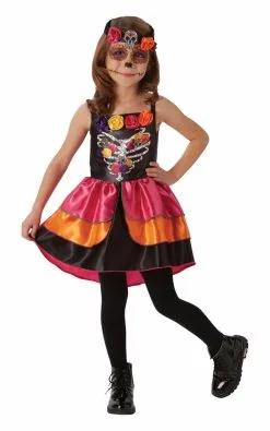 Sugar Skull Day Of The Dead Costume For Kids