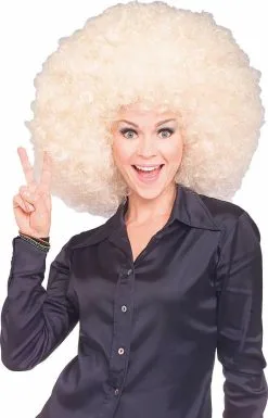 Super Afro Blonde Wig For Adults