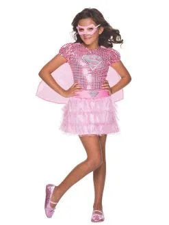 Supergirl Premium Pink Sequin Costume For Kids - Warner Bros DC Comics