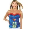 Supergirl Ribbon Detail Corset For Adults - Warner Bros DC Comics
