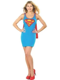 Supergirl Tank Dress Costume For Adults - Warner Bros DC Comics