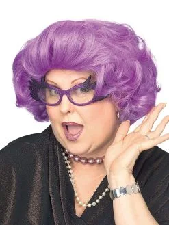 The Dame Purple Wig For Adults