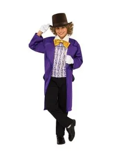 Willy Wonka Deluxe Costume For Kids - Warner Bros Charlie And The Chocolate Factory