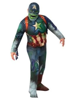Zombie Captain America Deluxe Costume For Teens - Marvel What If?