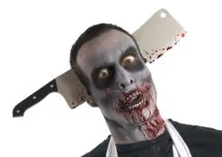Zombie Cleaver Through Head Accessory